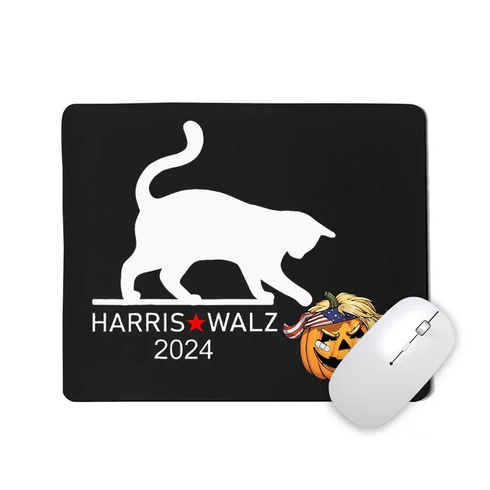 Cat Ladies For Kamala Harris Funny Trump Hair 2024 Mousepad