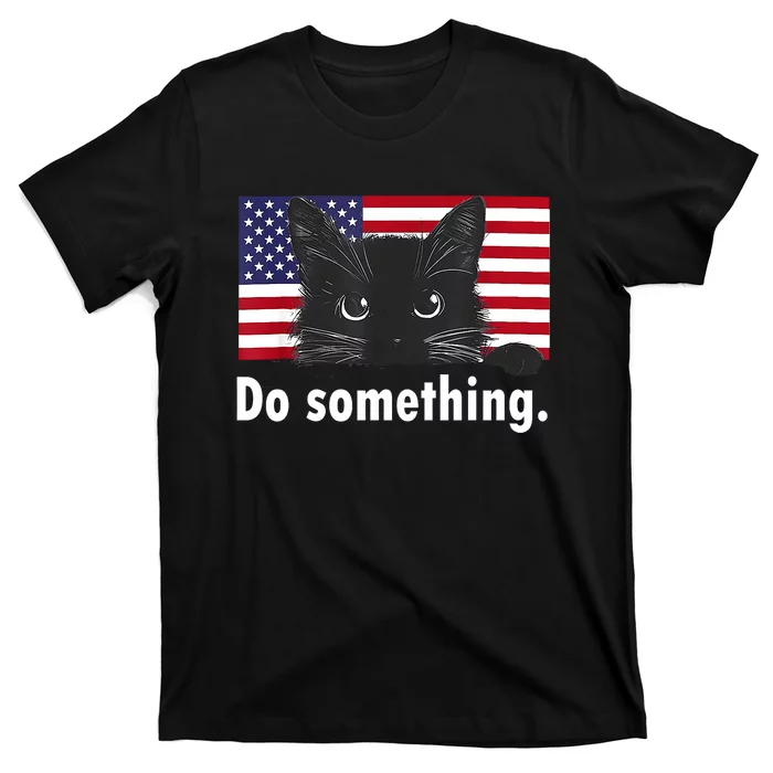 Cat Ladies Funny Kamala Harris 2024 Election Do Something T-Shirt