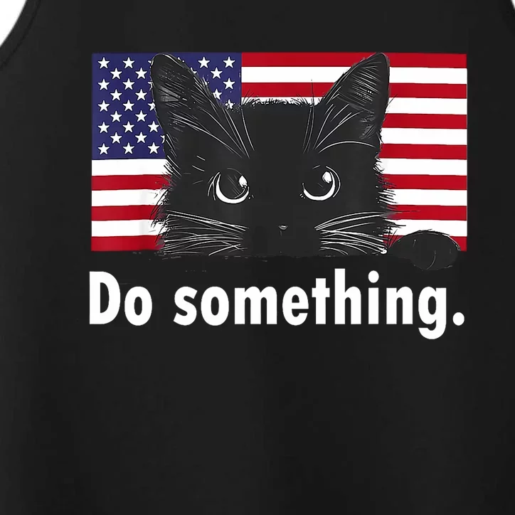 Cat Ladies Funny Kamala Harris 2024 Election Do Something Performance Tank