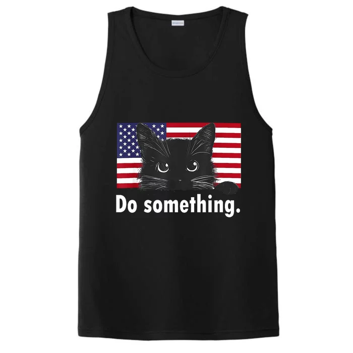 Cat Ladies Funny Kamala Harris 2024 Election Do Something Performance Tank