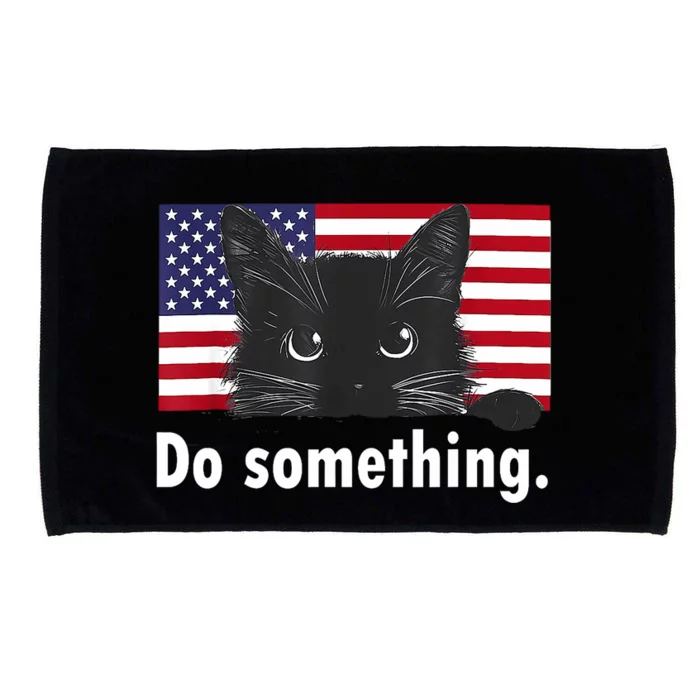 Cat Ladies Funny Kamala Harris 2024 Election Do Something Microfiber Hand Towel