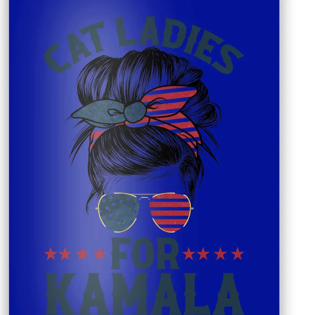 Cat Ladies For Kamala Less Cat Lady Voting Election Usa Gift Poster