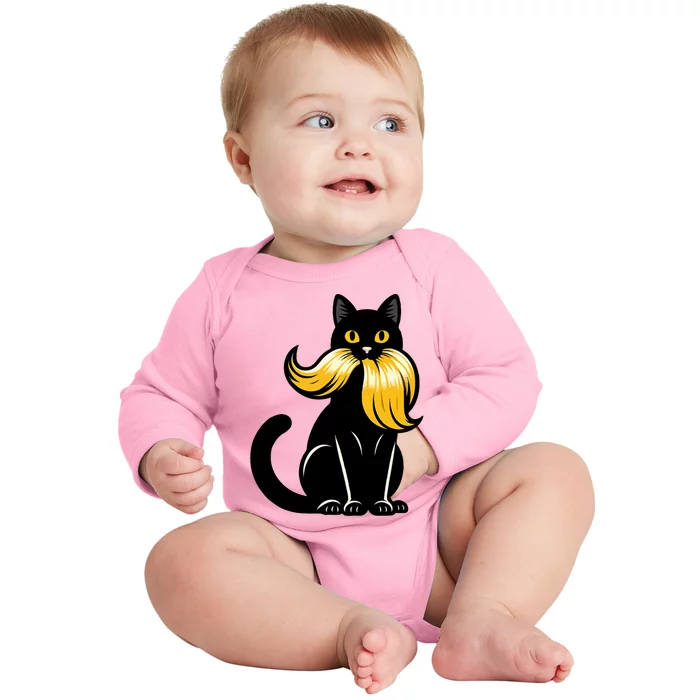 Cat Ladies For Kamala Harris Antitrump Funny Election 2024 Baby Long Sleeve Bodysuit