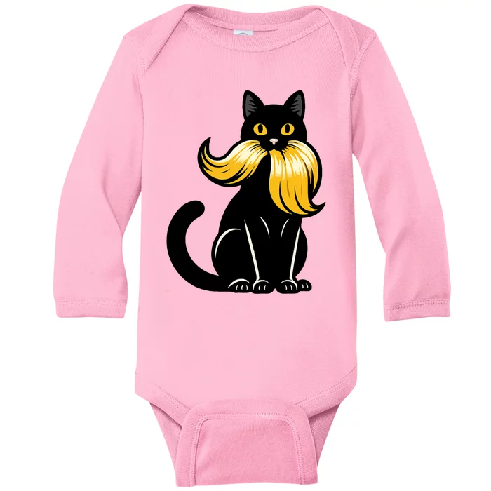 Cat Ladies For Kamala Harris Antitrump Funny Election 2024 Baby Long Sleeve Bodysuit