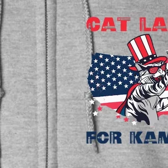 Cat Ladies For Kamala Funny Cat Lady 2024 Full Zip Hoodie