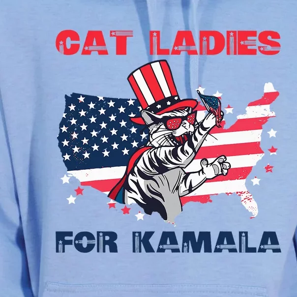 Cat Ladies For Kamala Funny Cat Lady 2024 Unisex Surf Hoodie