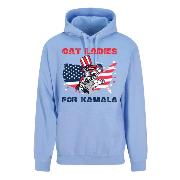 Cat Ladies For Kamala Funny Cat Lady 2024 Unisex Surf Hoodie