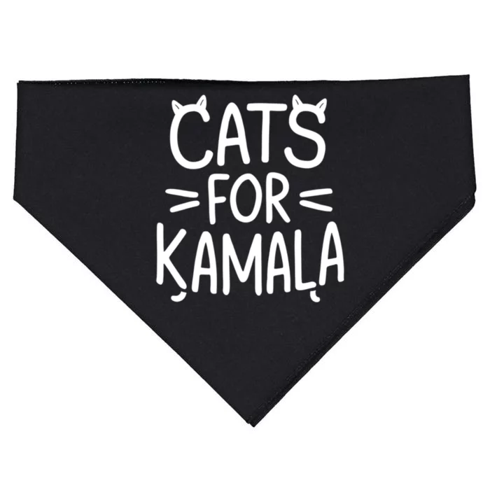 Cat Ladies For Kamala Cat Typography Alphabet Cute Simple Gift USA-Made Doggie Bandana