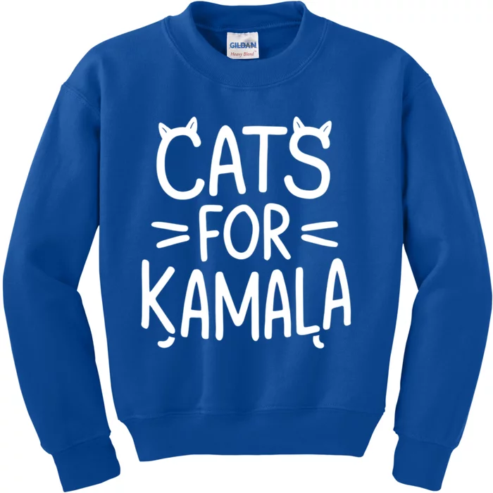 Cat Ladies For Kamala Cat Typography Alphabet Cute Simple Gift Kids Sweatshirt