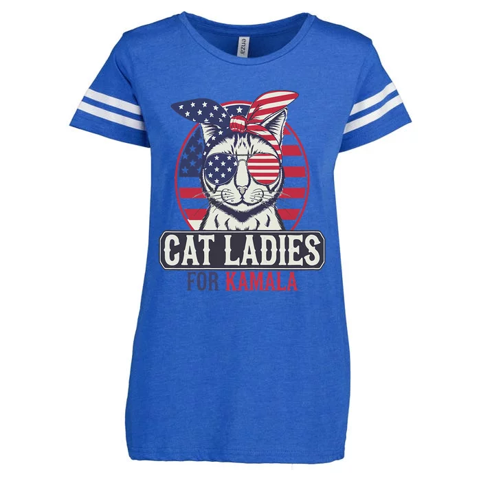 Cat Ladies For Kamala Harris President Election Women Enza Ladies Jersey Football T-Shirt