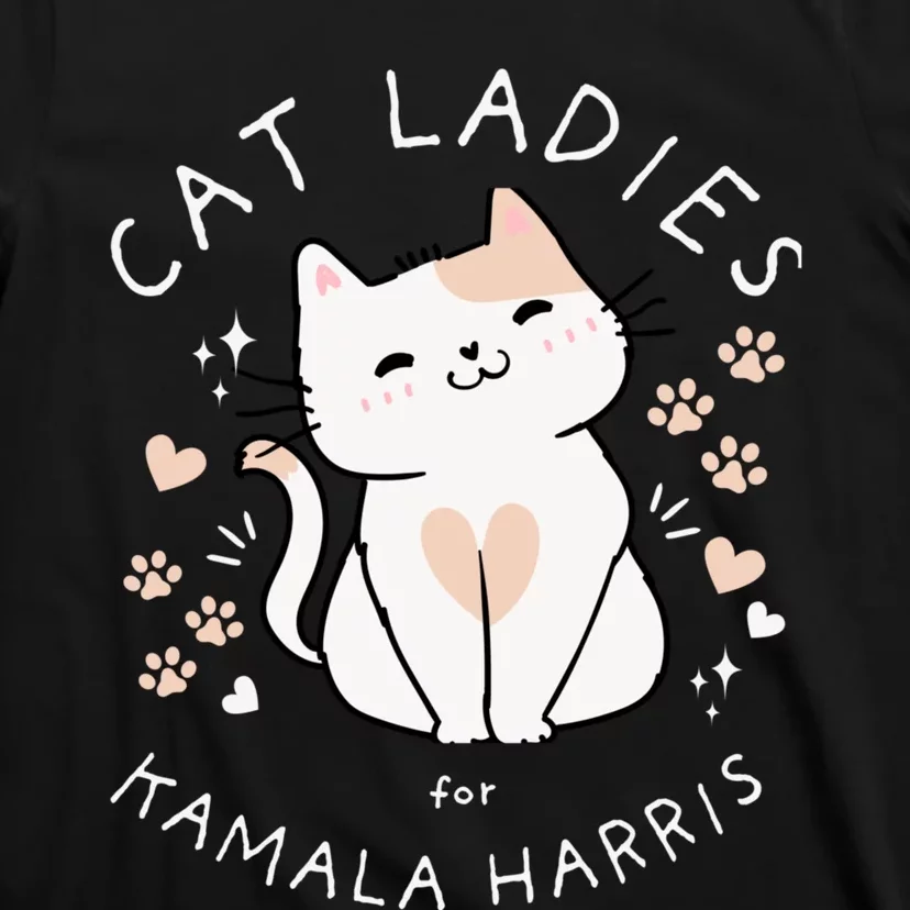 Cat Ladies For Kamala Harris Project Coconut Tree For President T-Shirt