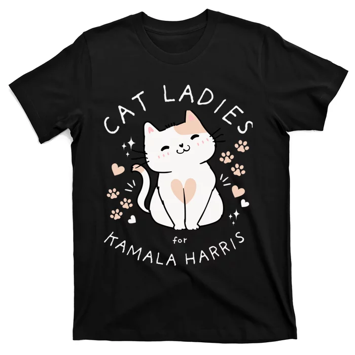 Cat Ladies For Kamala Harris Project Coconut Tree For President T-Shirt