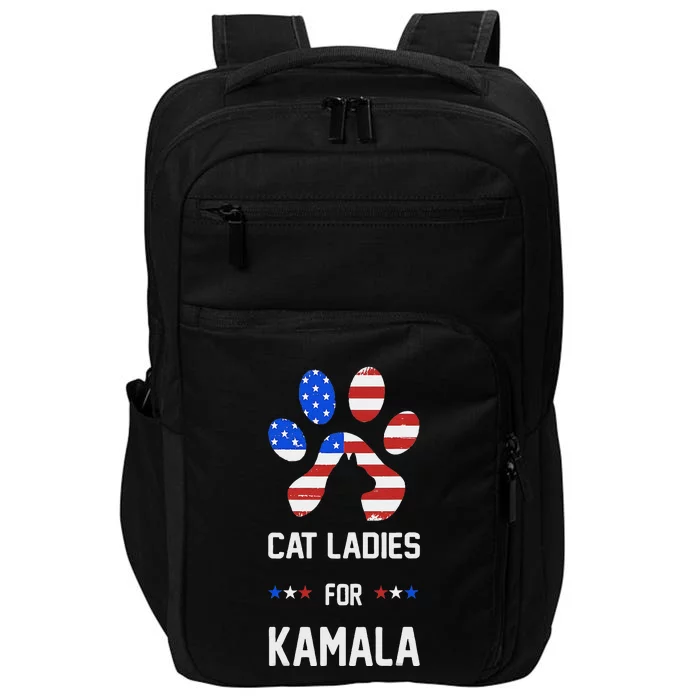 Cat Ladies For Kamala Funny Cat 2024 President Kamala Harris Impact Tech Backpack