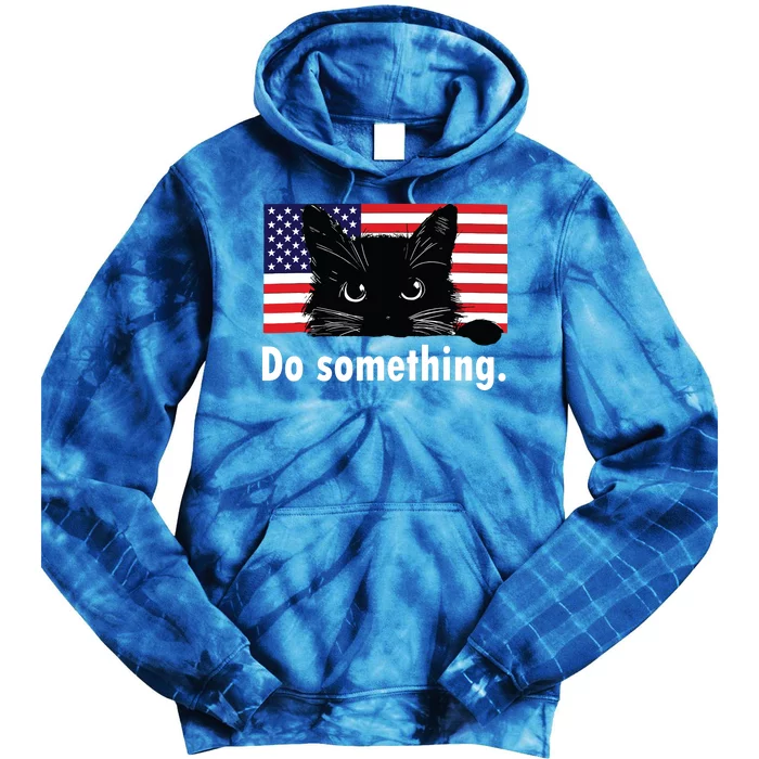 Cat Ladies Funny Kamala Harris 2024 Election Do Something Tie Dye Hoodie