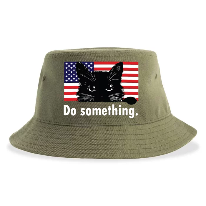 Cat Ladies Funny Kamala Harris 2024 Election Do Something Sustainable Bucket Hat