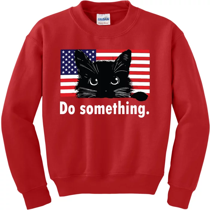 Cat Ladies Funny Kamala Harris 2024 Election Do Something Kids Sweatshirt