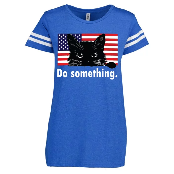 Cat Ladies Funny Kamala Harris 2024 Election Do Something Enza Ladies Jersey Football T-Shirt