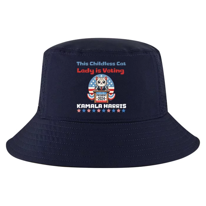 Cat Ladies For Kamala Funny Cat 2024 President Kamalaharris Cool Comfort Performance Bucket Hat