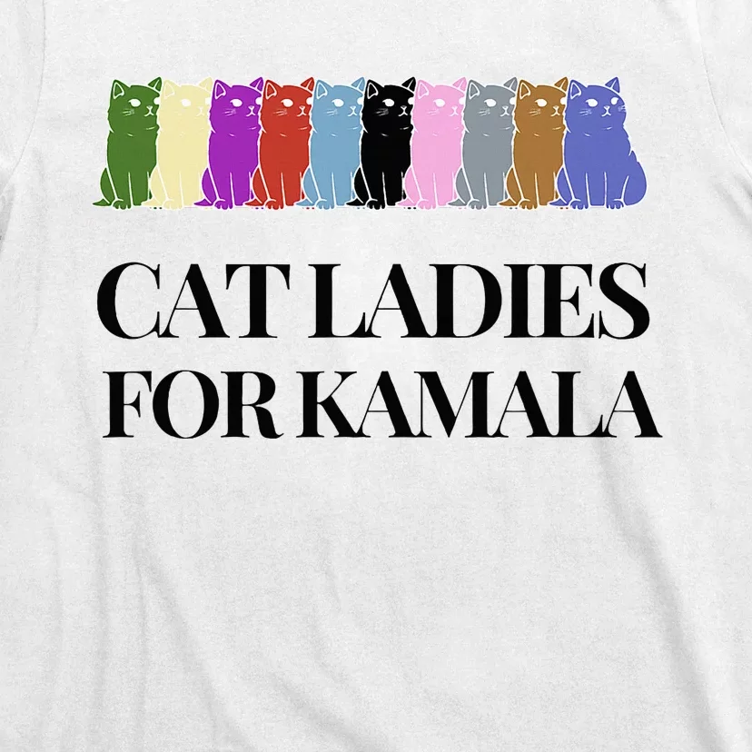 Cat Ladies For President Kamala Harris 2024 White House Walz T-Shirt