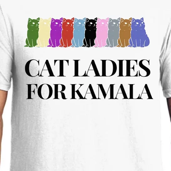 Cat Ladies For President Kamala Harris 2024 White House Walz Pajama Set