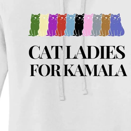 Cat Ladies For President Kamala Harris 2024 White House Walz Women's Pullover Hoodie