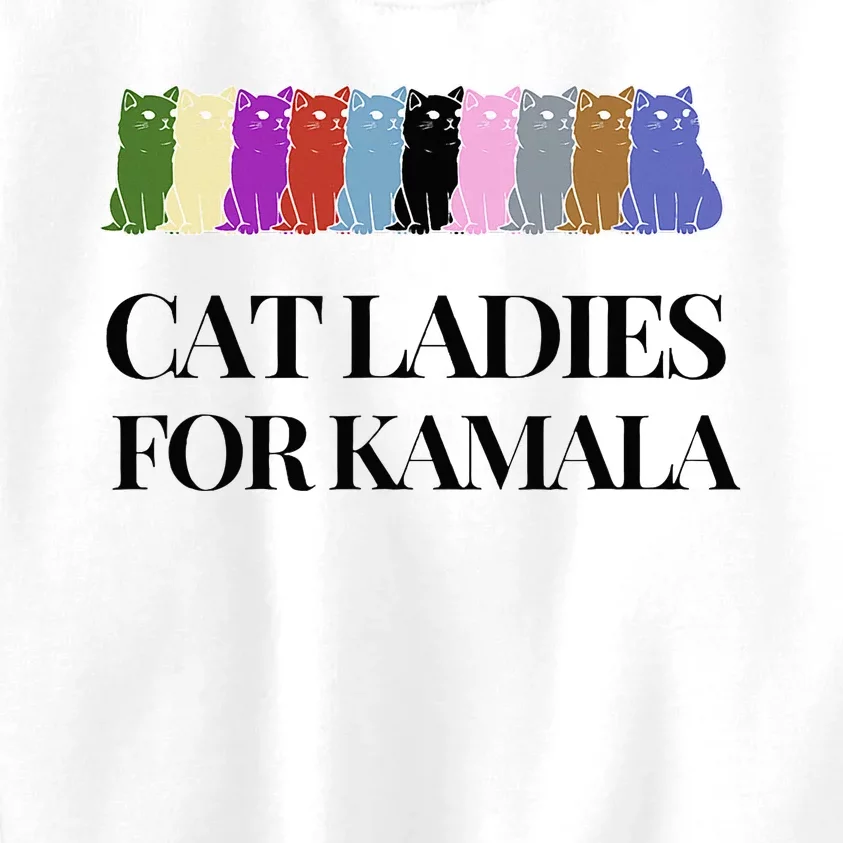 Cat Ladies For President Kamala Harris 2024 White House Walz Kids Sweatshirt