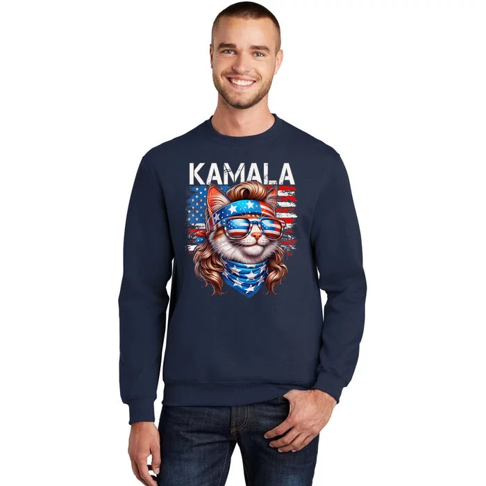 Cat Ladies For Kamala Funny Cat 2024 President Kamalaharris Sweatshirt