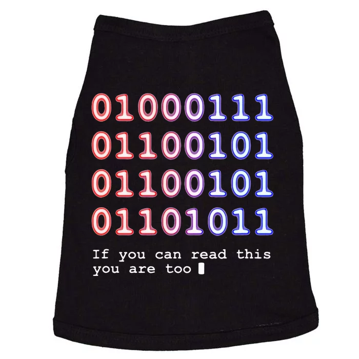 Code Lover Funny Binary Code Tech Lover Doggie Tank