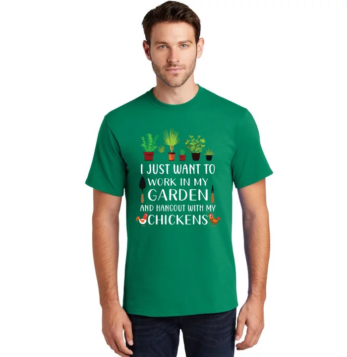 Chicken Lover Funny Gardening Shirts For Men Women Gardener Tall T-Shirt