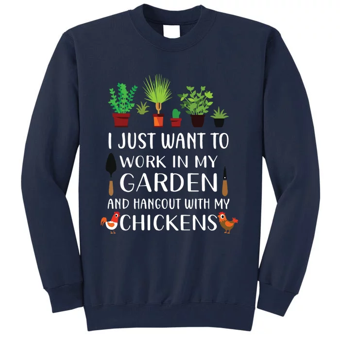 Chicken Lover Funny Gardening Shirts For Men Women Gardener Tall Sweatshirt