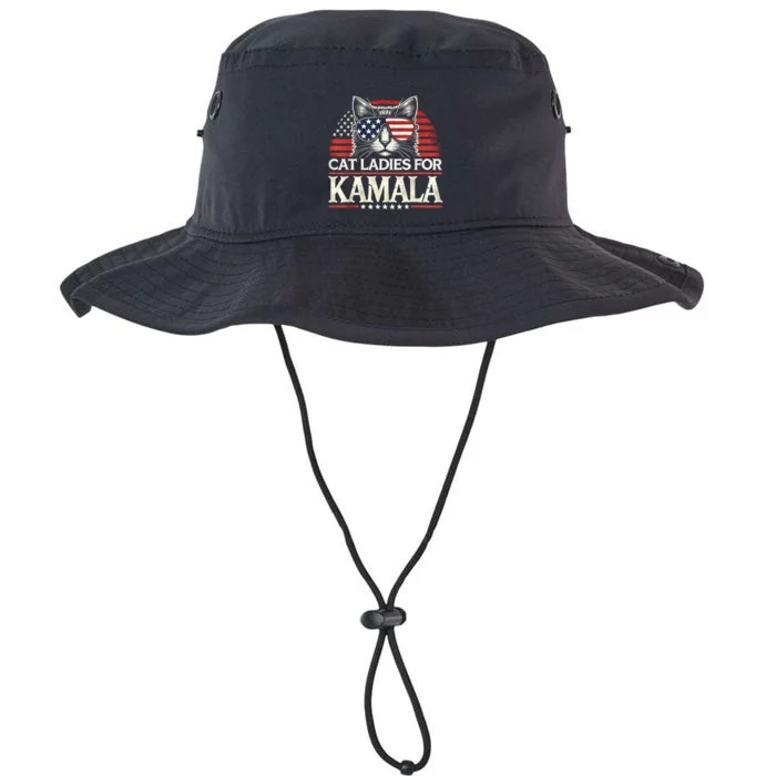 Cat Ladies For Kamala Funny Cat 2024 President Kamalaharris Legacy Cool Fit Booney Bucket Hat