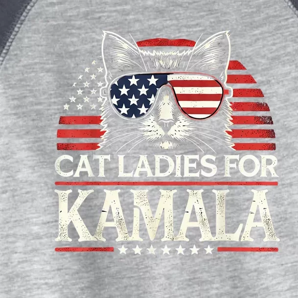 Cat Ladies For Kamala Funny Cat 2024 President Kamalaharris Toddler Fine Jersey T-Shirt