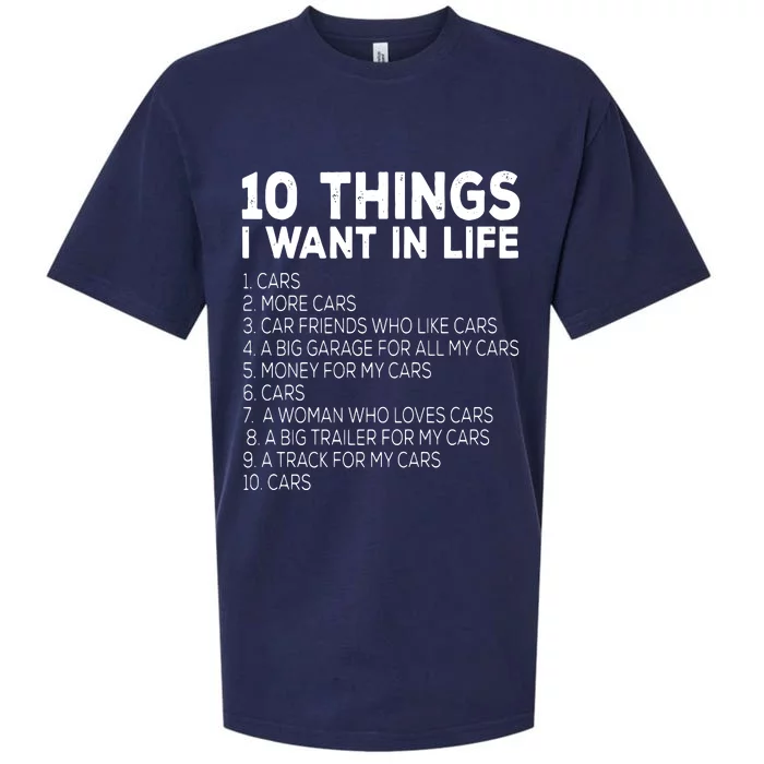 Car Lover Funny Ten Things I Want In Life Cars Premium Sueded Cloud Jersey T-Shirt