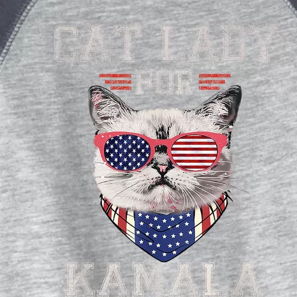 Cat Ladies For Kamala Funny Cat 2024 President Kamalaharris Toddler Fine Jersey T-Shirt