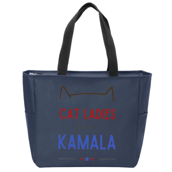 Cat Ladies For Kamala Cat Lady Gift Zip Tote Bag