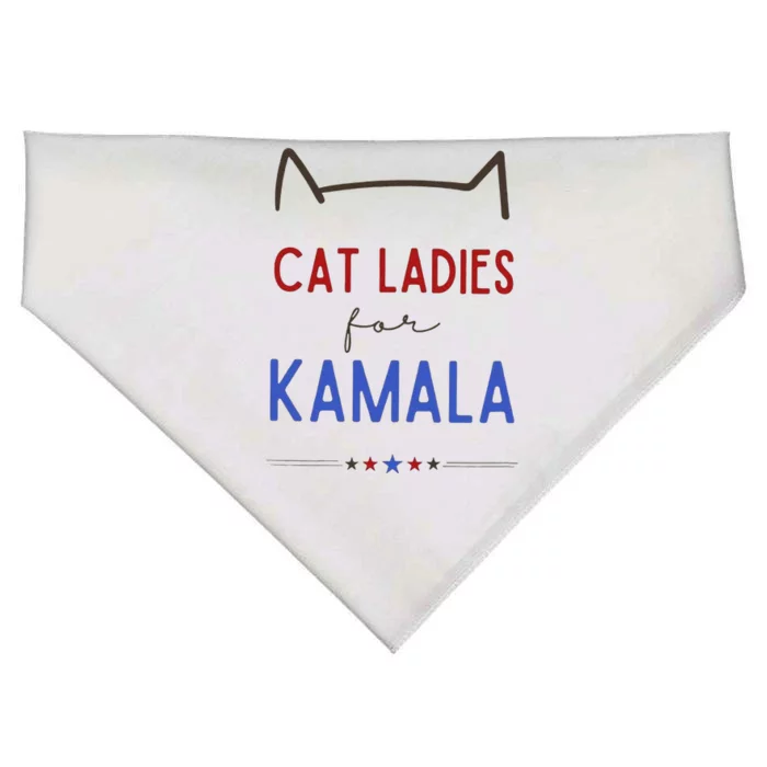 Cat Ladies For Kamala Cat Lady Gift USA-Made Doggie Bandana