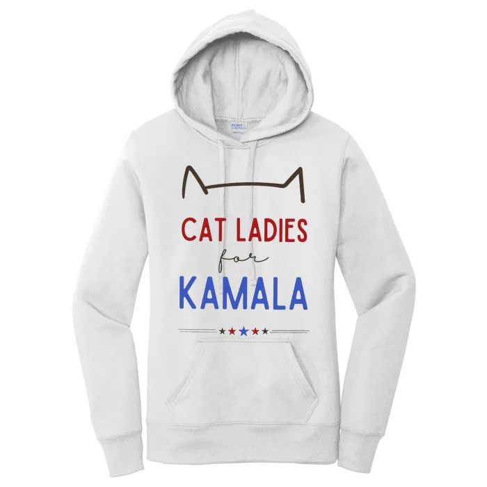 Cat Ladies For Kamala Cat Lady Gift Women's Pullover Hoodie