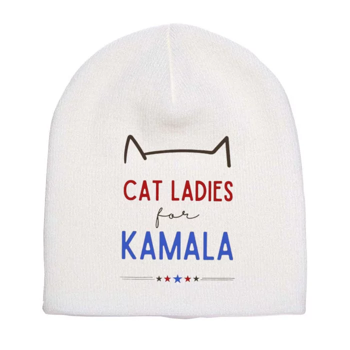 Cat Ladies For Kamala Cat Lady Gift Short Acrylic Beanie