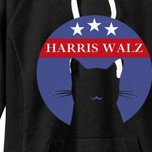 Cat Ladies For Kamala Funny Cat 2024 President Kamala Harris Women's Fleece Hoodie