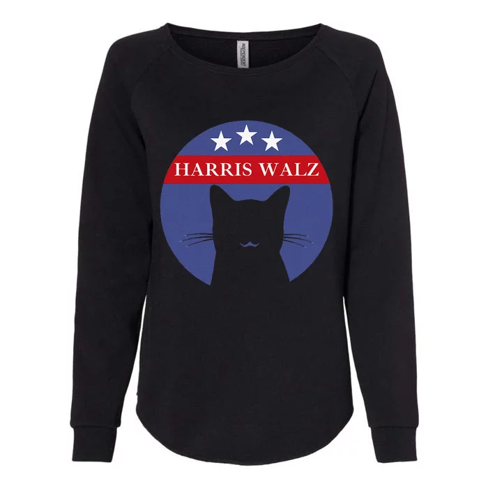 Cat Ladies For Kamala Funny Cat 2024 President Kamala Harris Womens California Wash Sweatshirt