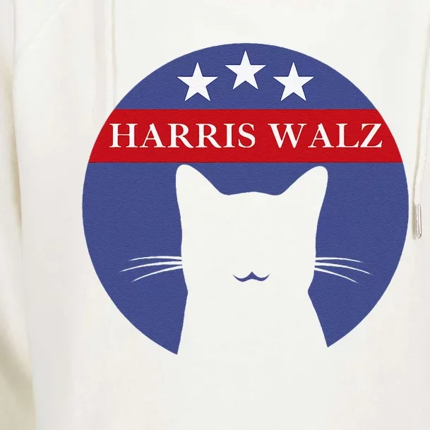 Cat Ladies For Kamala Funny Cat 2024 President Kamala Harris Womens Funnel Neck Pullover Hood