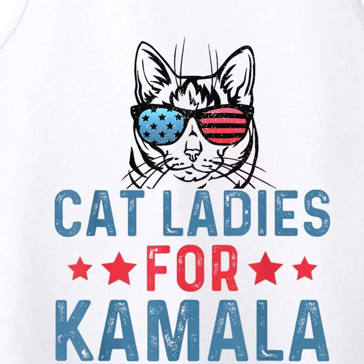 Cat Ladies For Kamala Funny Cat 2024 President Kamalaharris Performance Tank