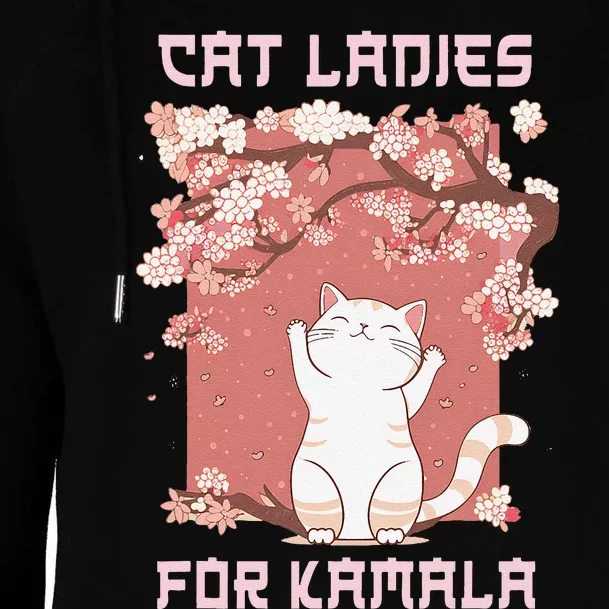 Cat Ladies For Kamala Harris 2024 Progress Breaking Barriers Womens Funnel Neck Pullover Hood