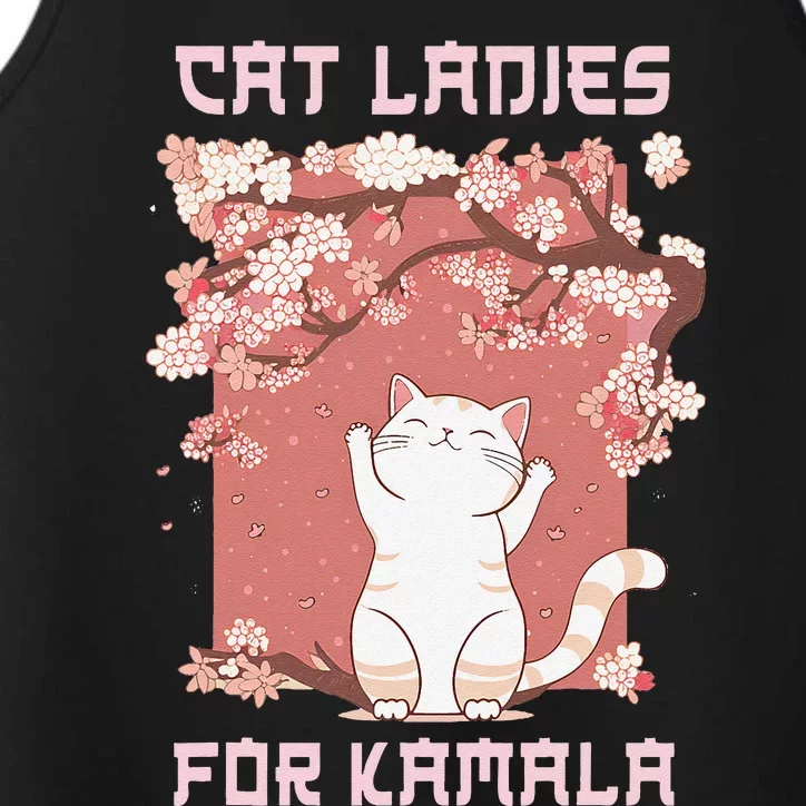 Cat Ladies For Kamala Harris 2024 Progress Breaking Barriers Performance Tank