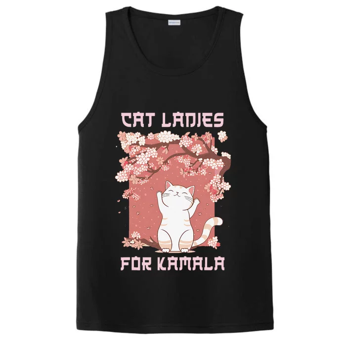 Cat Ladies For Kamala Harris 2024 Progress Breaking Barriers Performance Tank