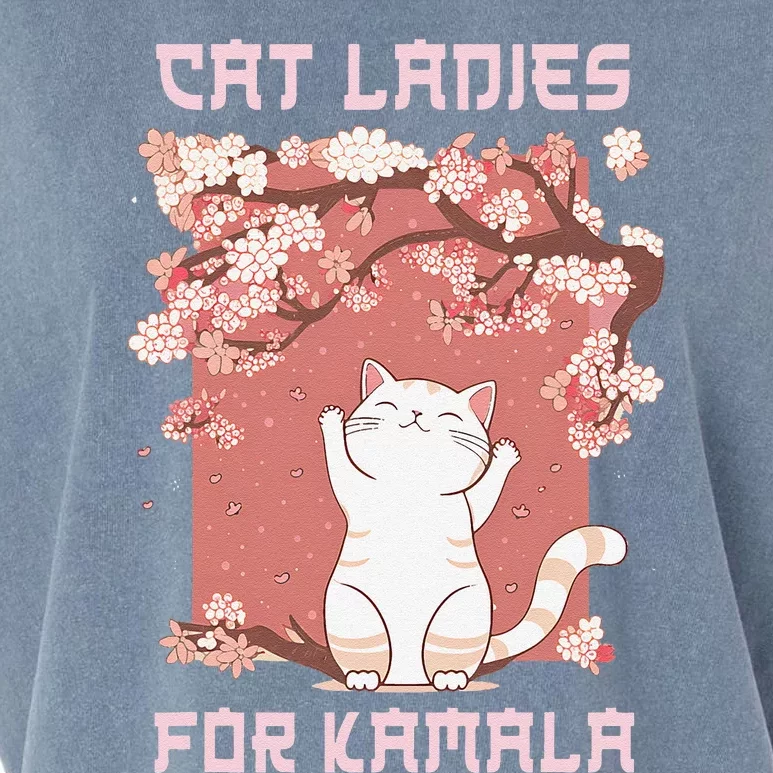 Cat Ladies For Kamala Harris 2024 Progress Breaking Barriers Garment-Dyed Women's Muscle Tee