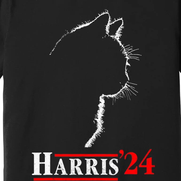 Cat Ladies For Kamala Funny Cat 2024 President Kamala Harris Premium T-Shirt