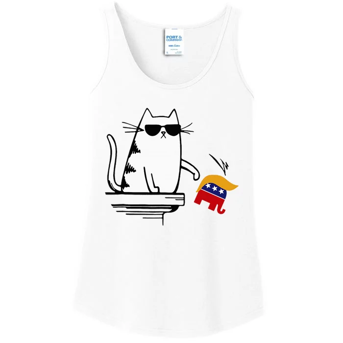 Cat Ladies For Kamala Harris Donald Trump 2024 Ladies Essential Tank