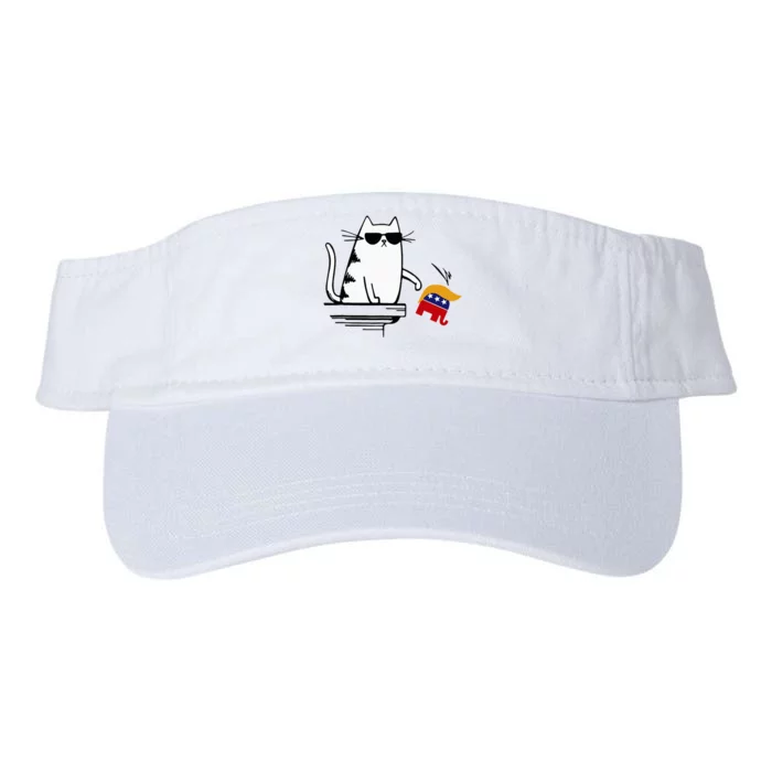 Cat Ladies For Kamala Harris Donald Trump 2024 Valucap Bio-Washed Visor