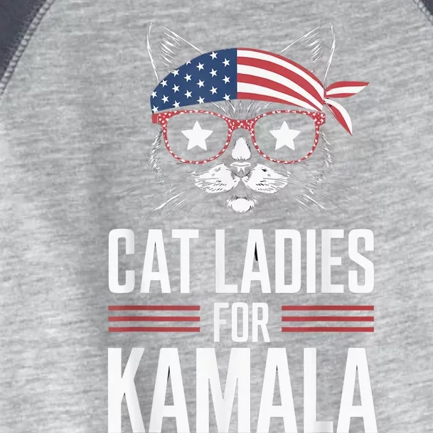 Cat Ladies For Kamala Funny Cat 2024 President Kamalaharris Toddler Fine Jersey T-Shirt